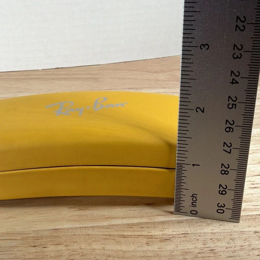 RAY-BAN Eyeglass Sunglass Case Hard Shell Vibrant YELLOW Flip Top Red Interior